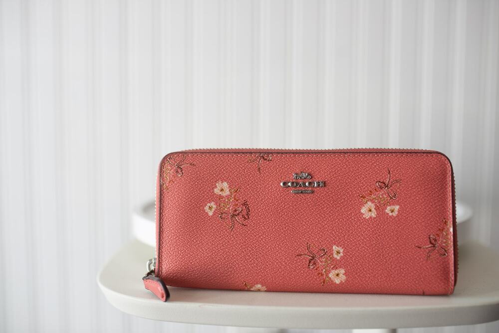 Coach Pink Floral Bow Wallet